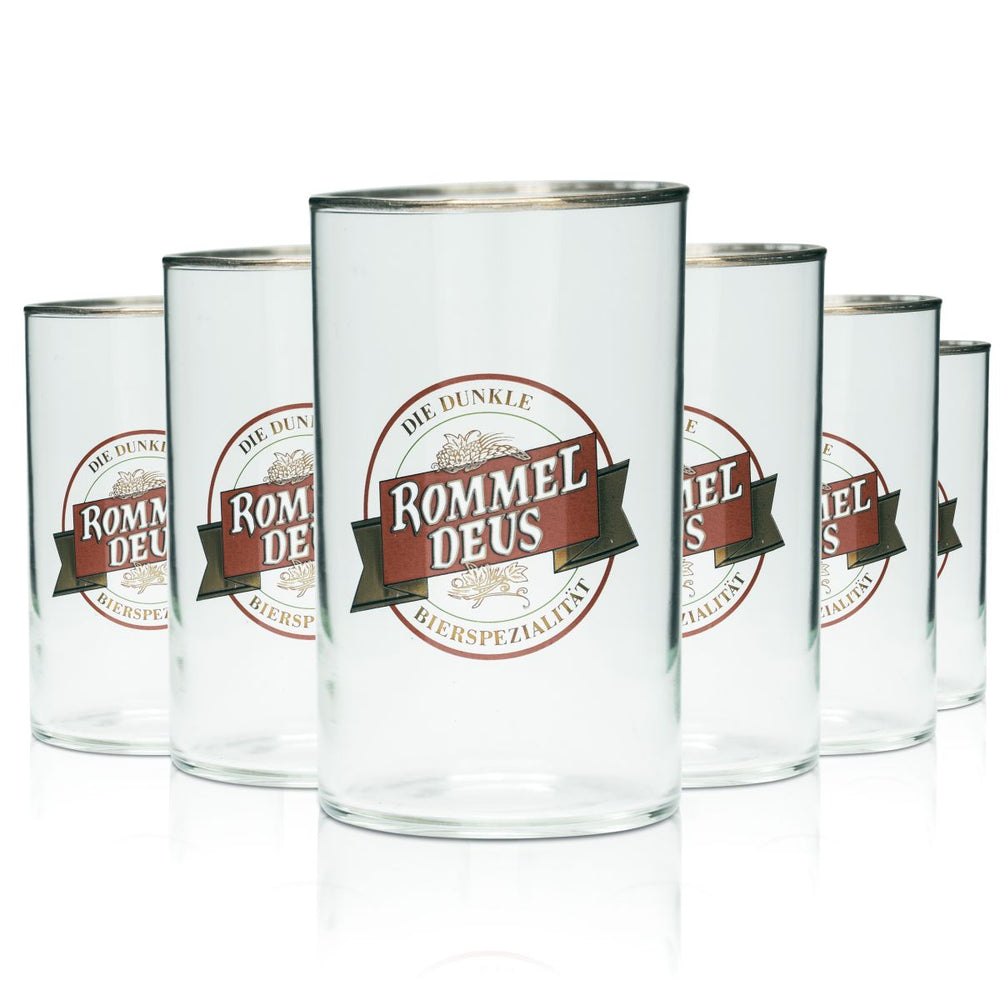 6 bicchieri da birra Rommel Deus 0,2 l Willi Becher con bordo dorato, specialità del birrificio