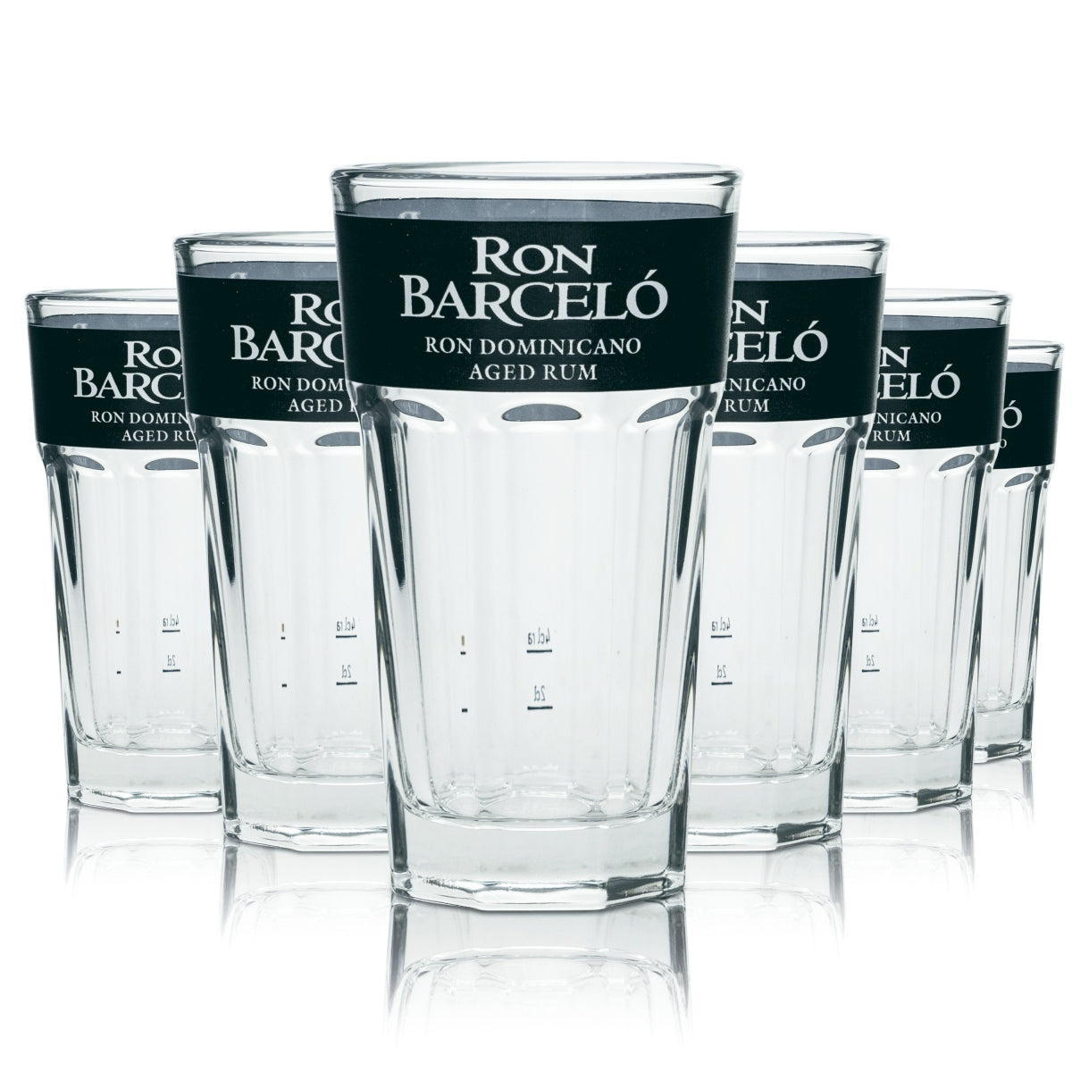 6 bicchieri da rum Ron Barcelo 0,34 l bicchieri da long drink cocktail con rilievo 2 cl 4 cl