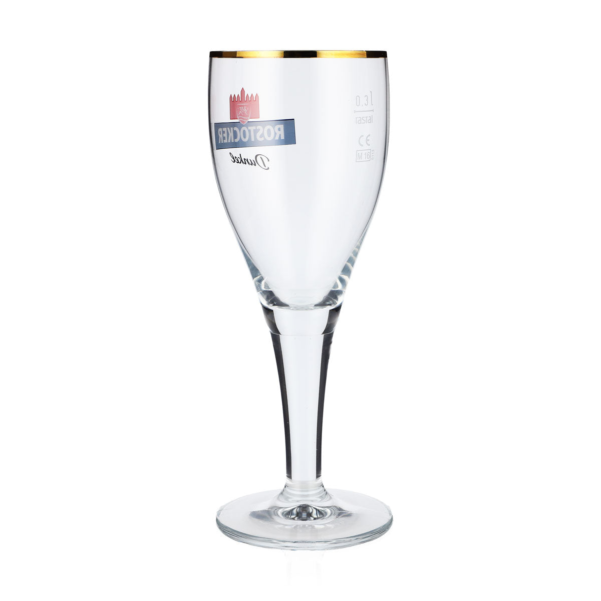6 bicchieri da birra Rostocker Bier Glas da 0,3 l con bordo dorato scuro – Vista 4