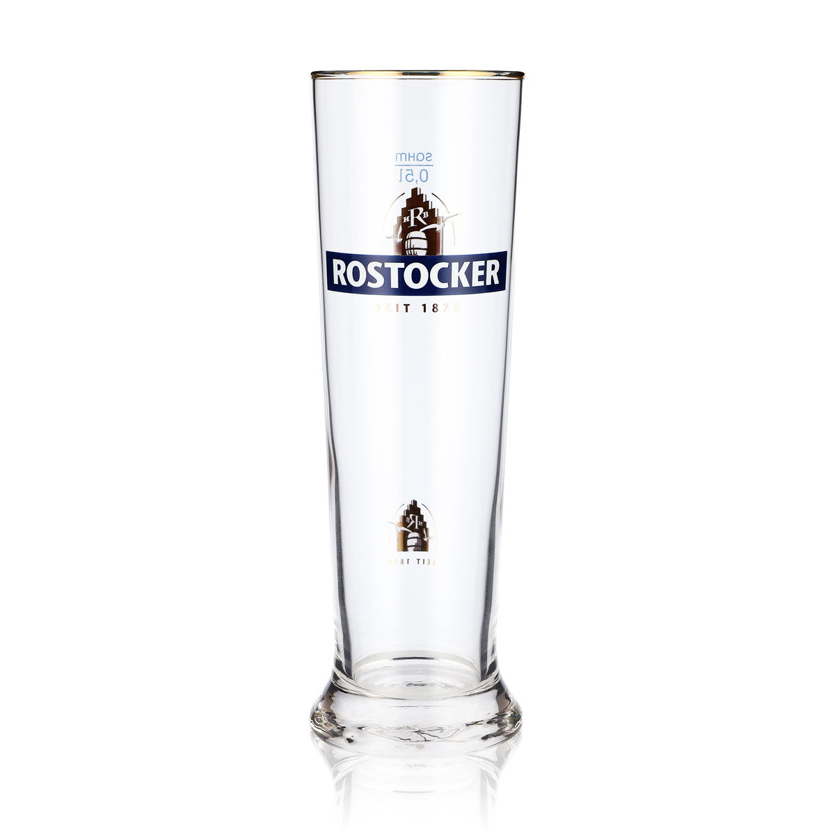 6 bicchieri da birra Rostocker Bier Glas da 0,5 l con bordo dorato – Vista 2