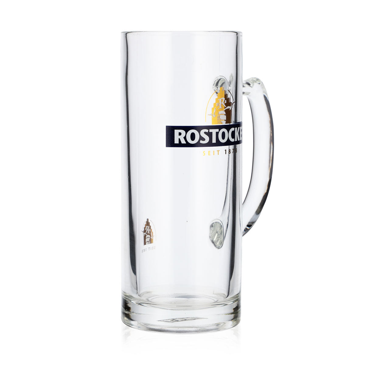 6 bicchieri da birra Rostocker Bier Glas Bierseidel 0,3 l blu con logo dorato Rastal – Vista 3