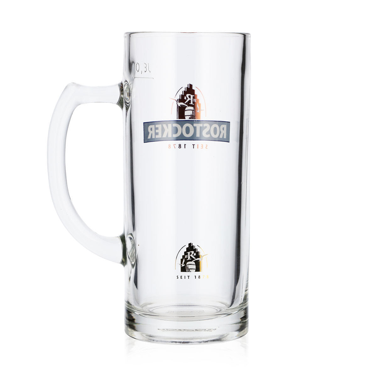 6 bicchieri da birra Rostocker Bier Glas Bierseidel 0,3 l blu con logo dorato Rastal – Vista 4
