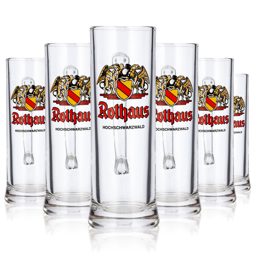 6 bicchieri da birra Rothaus da 0,3 l, modello "Krug", Alta Foresta Nera, RC