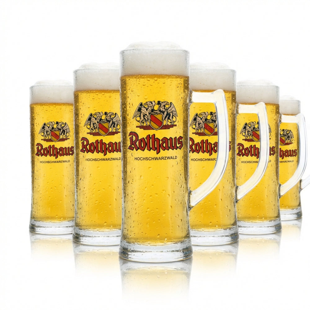 6 bicchieri da birra Rothaus da 0,5 l, boccale Badner Seidel, bicchieri da birra Pils Zäpfle Gastro
