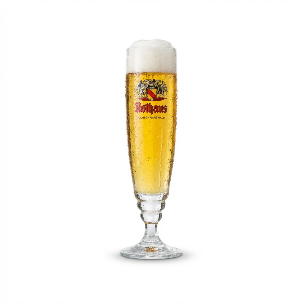 6 bicchieri da birra Rothaus da 0,3 l, eleganti bicchieri a calice, set di bicchieri da birra pilstner calibrati per la ristorazione – Vista 2