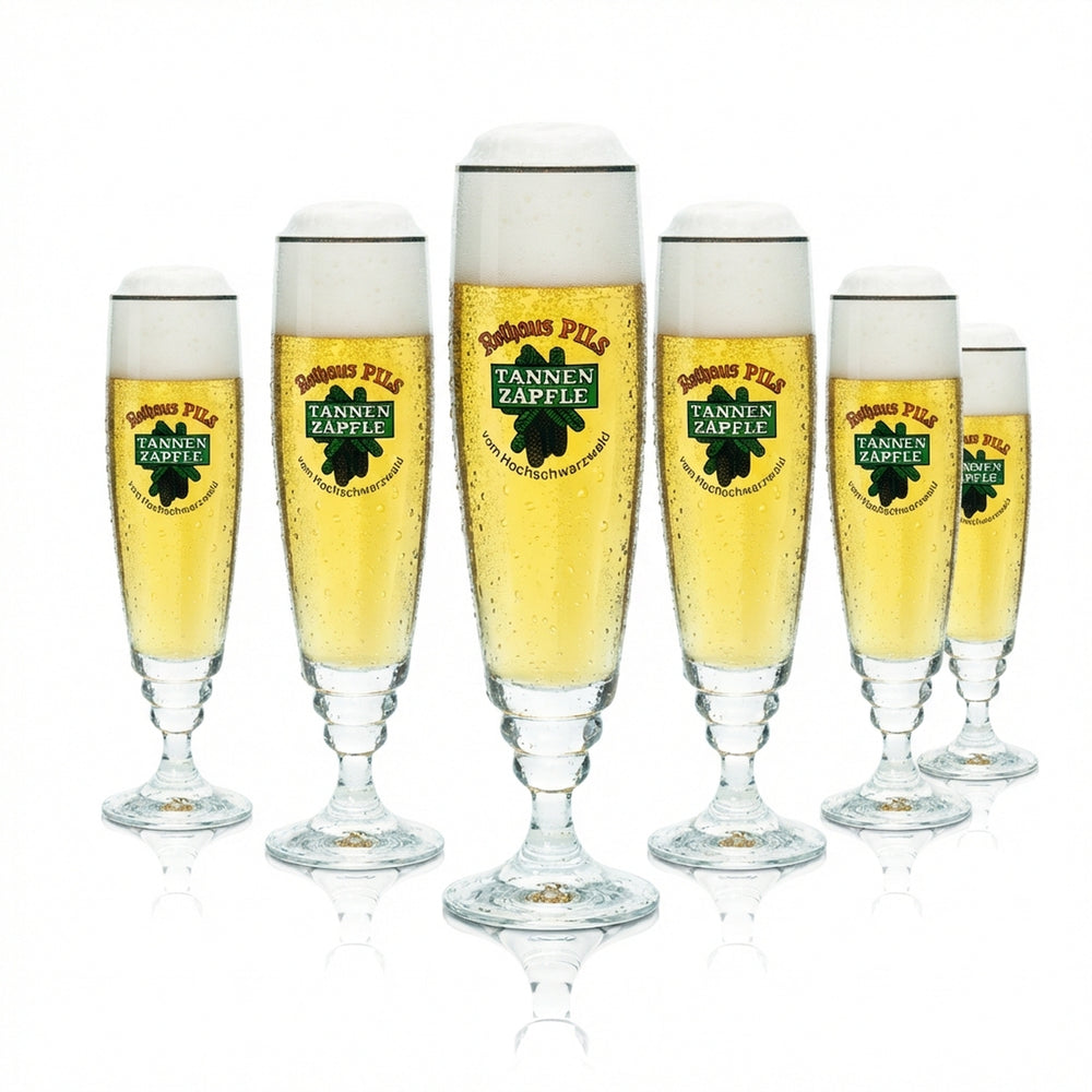 6 bicchieri Rothaus da 0,2 l esclusivi Tannenzäpfle Bier Pokal Set birrificio Staatsbrauerei Baden