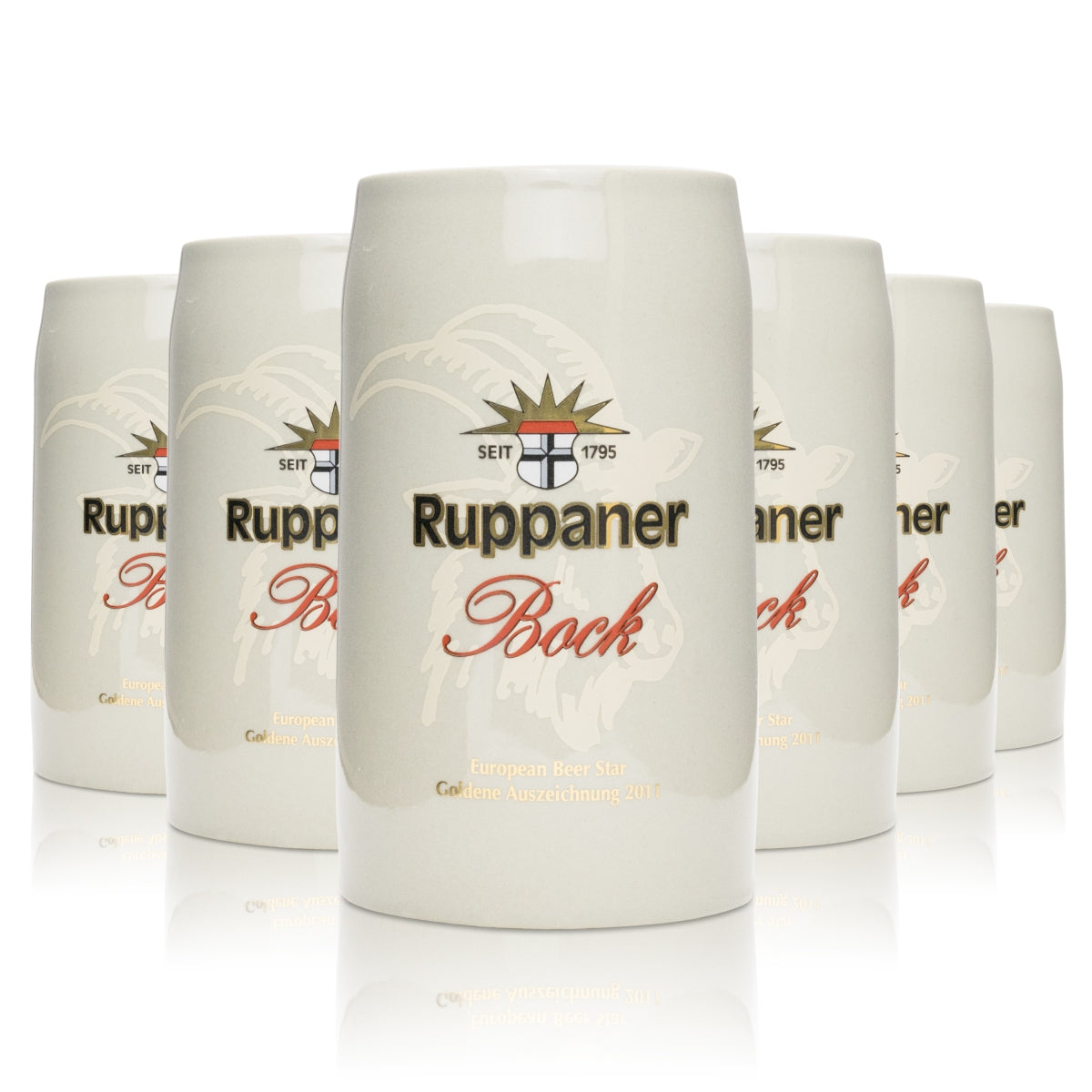 6 bicchieri da birra Ruppaner in porcellana 500 ml