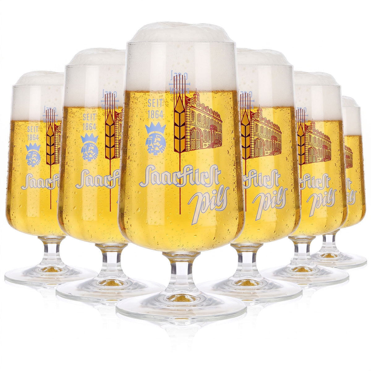 6 bicchieri da birra "Saarfürst" da 0,25 l a forma di coppa (set da 6)