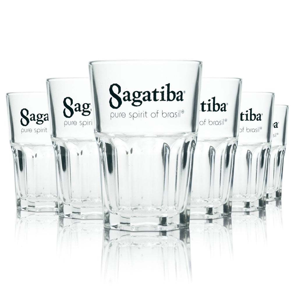 6 bicchieri Sagatiba in vetro da 0,35 l per cocktail long drink Cachaca Gastro Mojito Bar