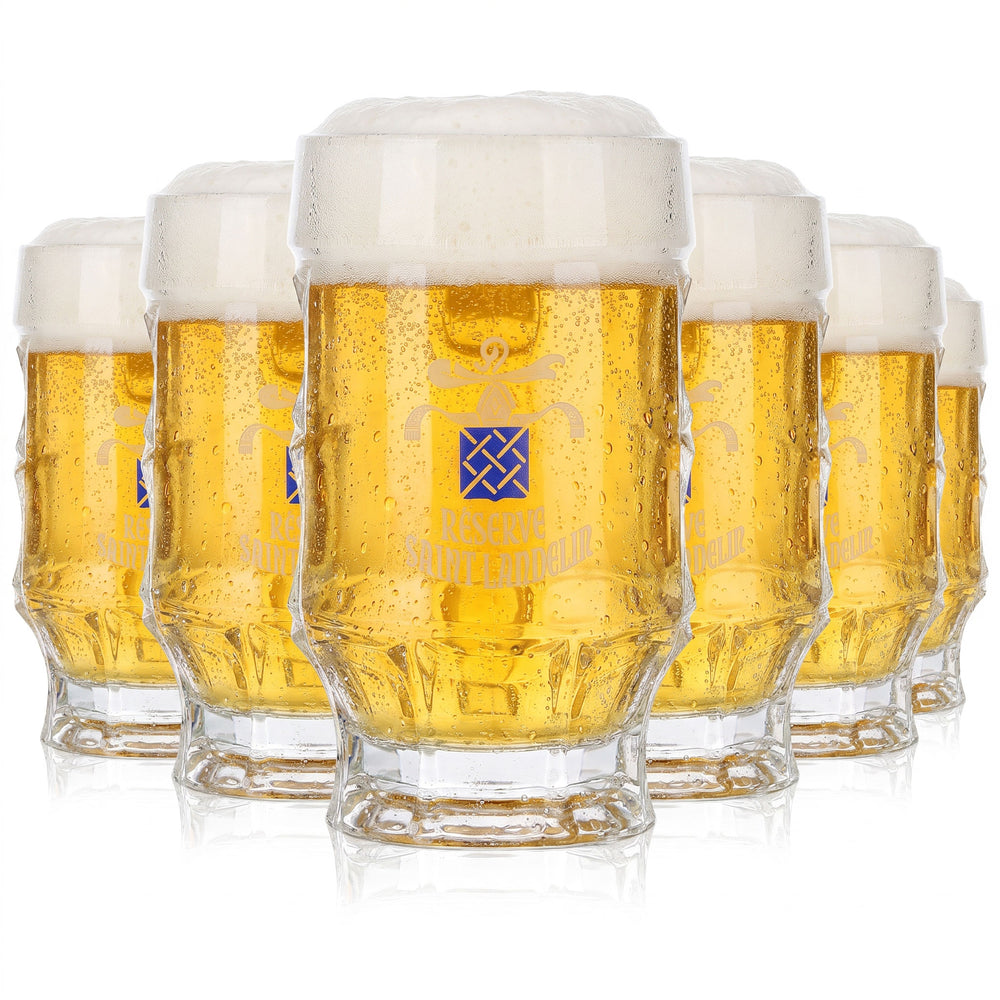 6 bicchieri da birra Saint Landelin da 0,25 l, con scritta bianca (set da 6)