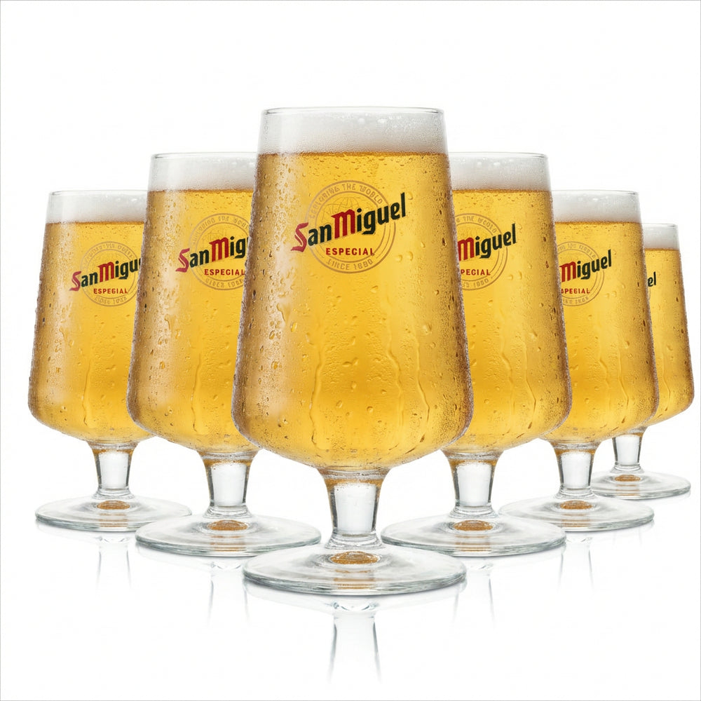 6 bicchieri da birra San Miguel 0,3 l Copa Especial Vaso Cerveza Pale Pilsen