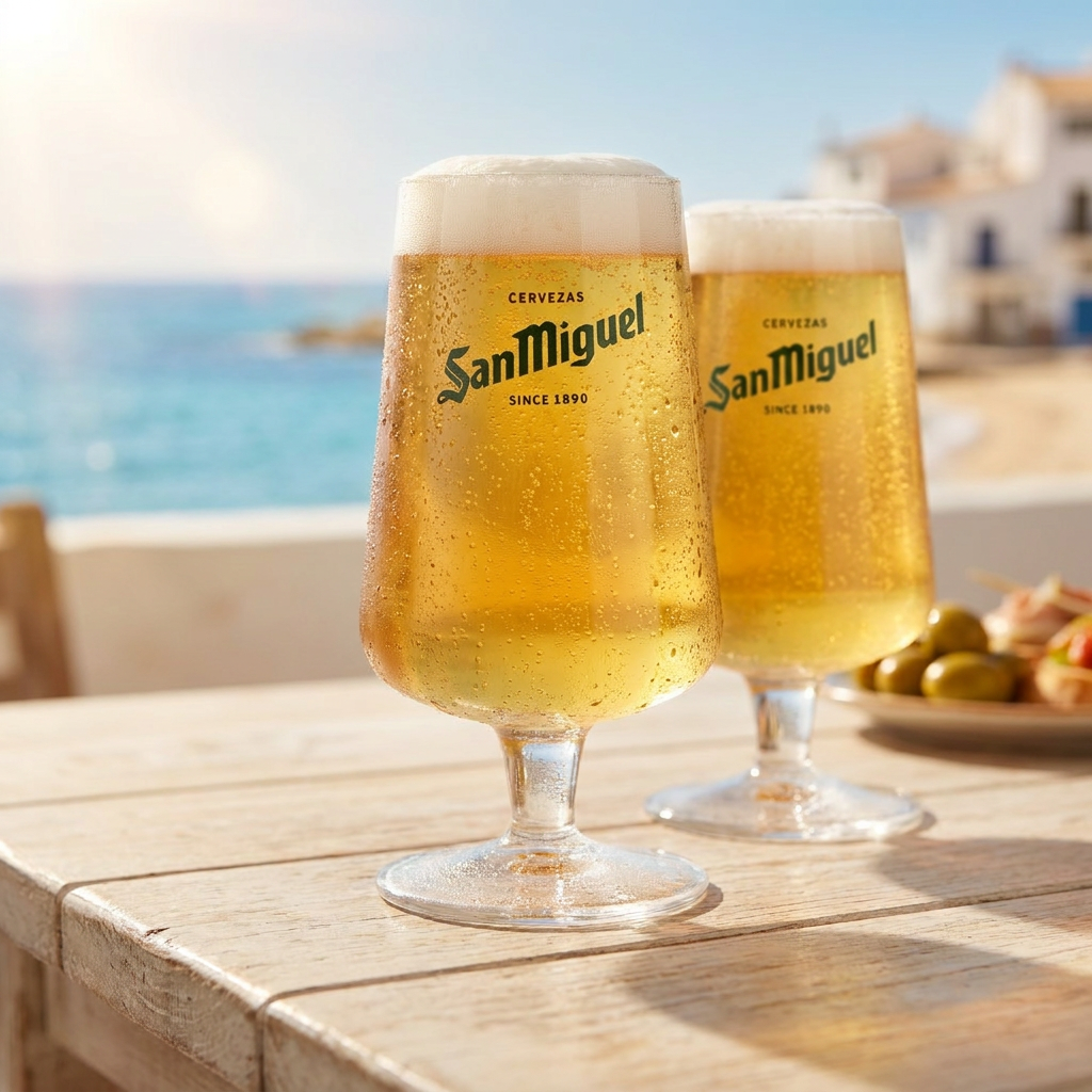 6 bicchieri San Miguel 0,3 l a forma di coppa Tulipa Cerveza Spagna Birrificio Internazionale – Vista 2