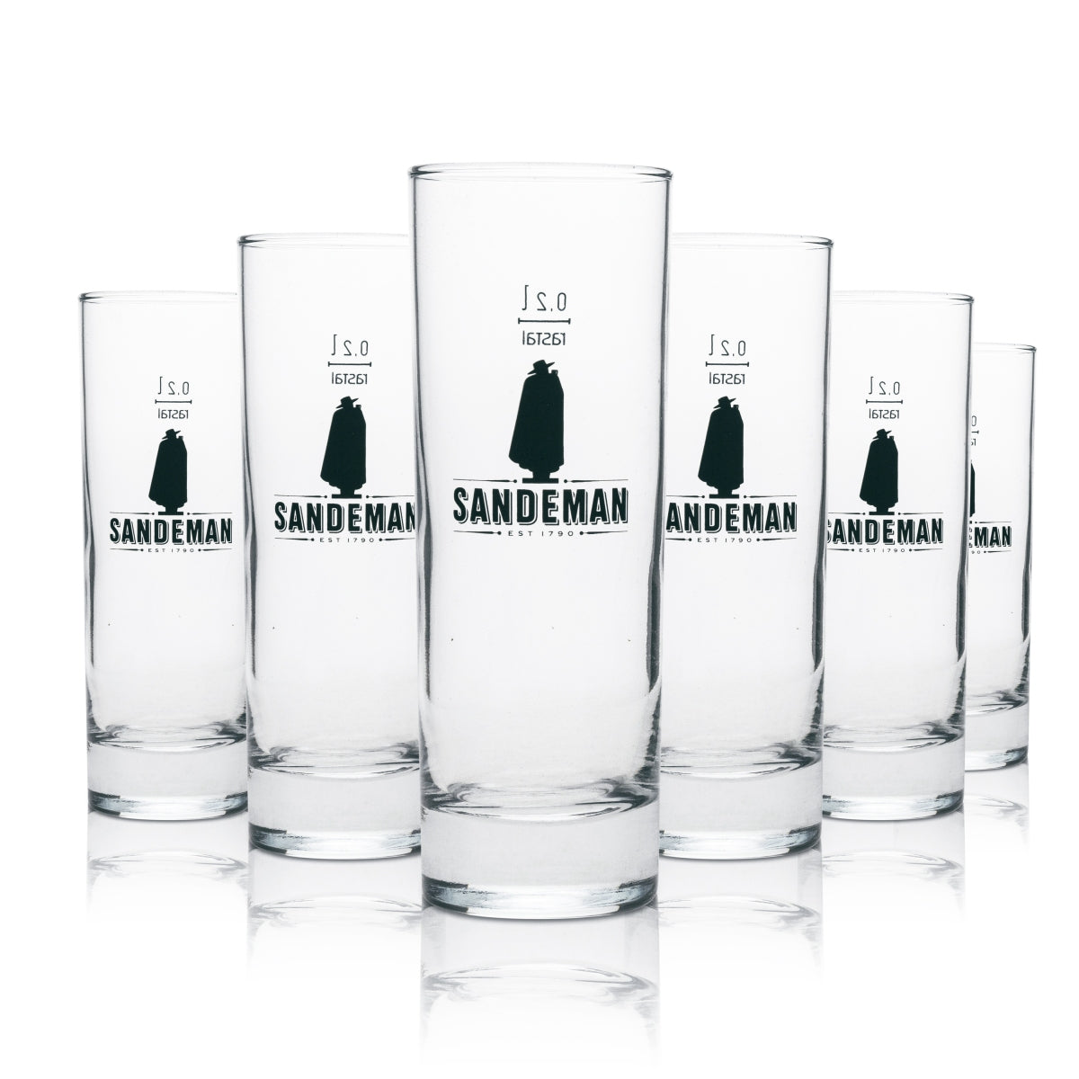 6 bicchieri da vino Sandeman Longdrink 200 ml con logo nero