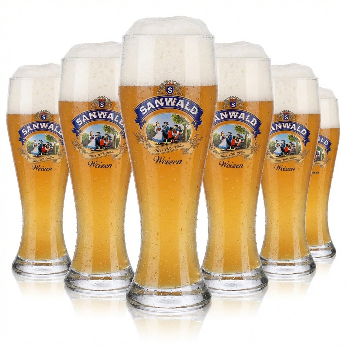 6 bicchieri da birra Sanwald 0,3 l Bicchieri da birra in vetro Bicchieri Sahm Riegsee