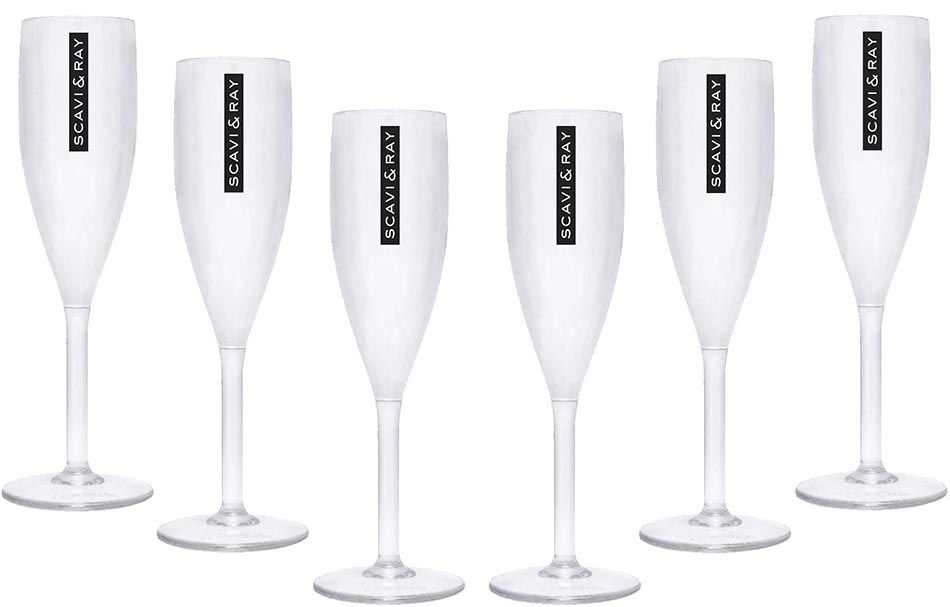 6x Scavi & Ray Bicchieri da spumante in plastica 0,1 l Flûte Prosecco Bicchieri da champagne Acrilico