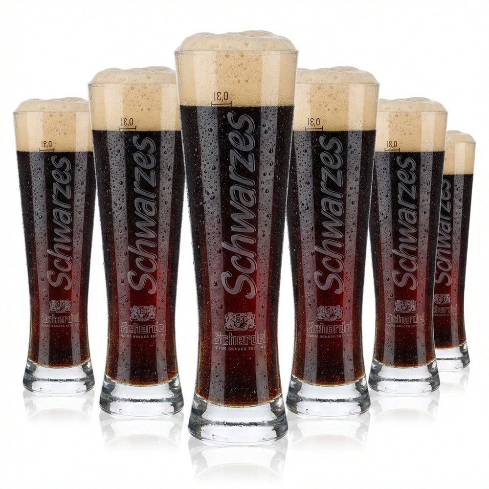 6 bicchieri da birra Scherdel 0,3 l bicchieri a calice "Schwarzes" F.Herb