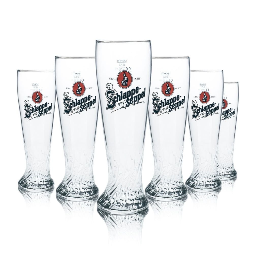 6 bicchieri da birra Schlappeseppel 0,5 l per birra di frumento bianca con lievito, bicchieri da birra Gastro Bräu