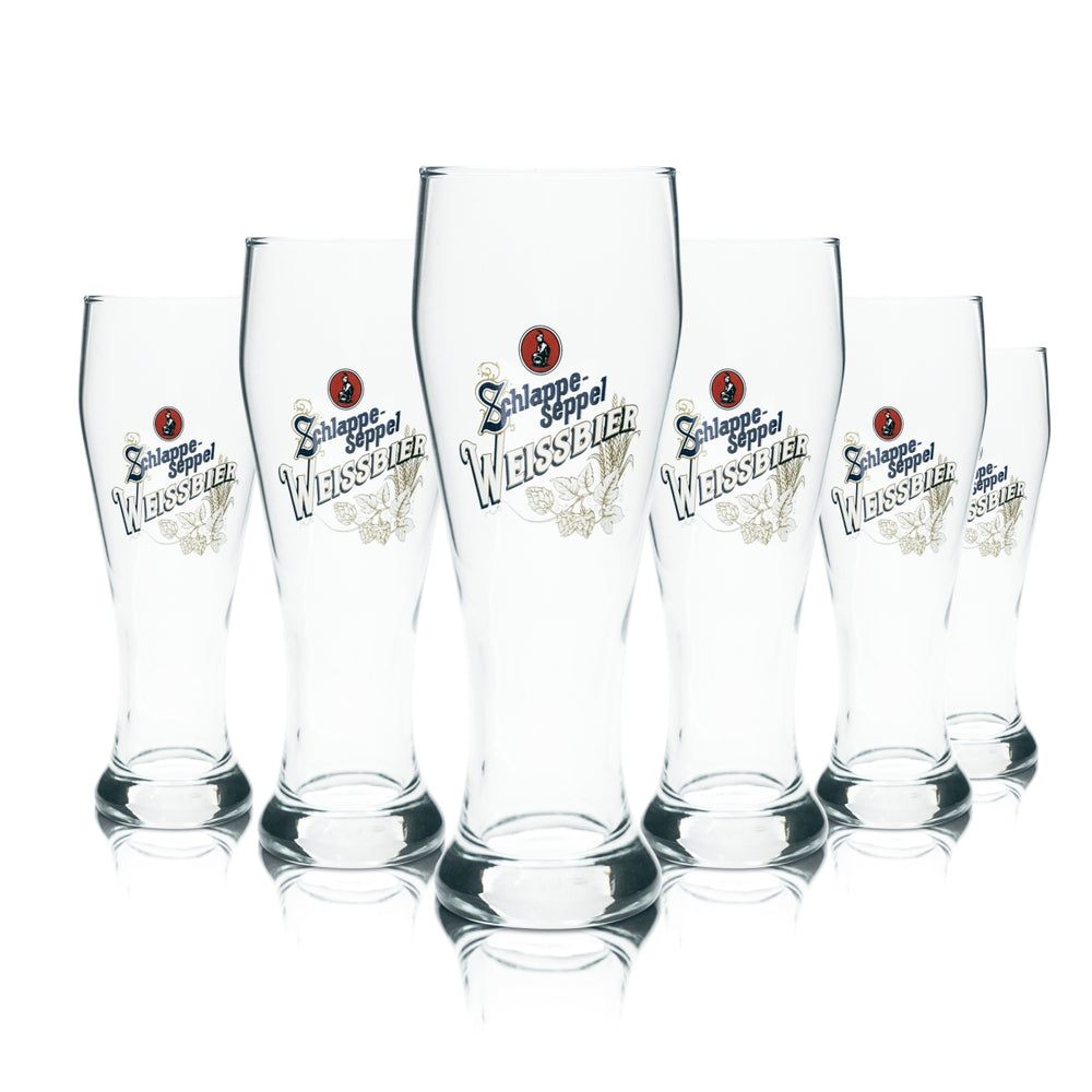 6 bicchieri Schlappeseppel da 0,5 l per birra bianca Lievito Cristallo di frumento Bicchieri Birrificio Baviera