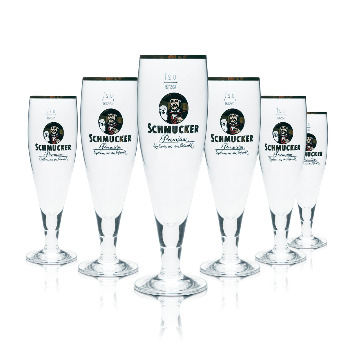 6 bicchieri da birra decorativi 0,2 l a forma di coppa con bordo dorato Premium Pils Gastro Bar – Vista 6