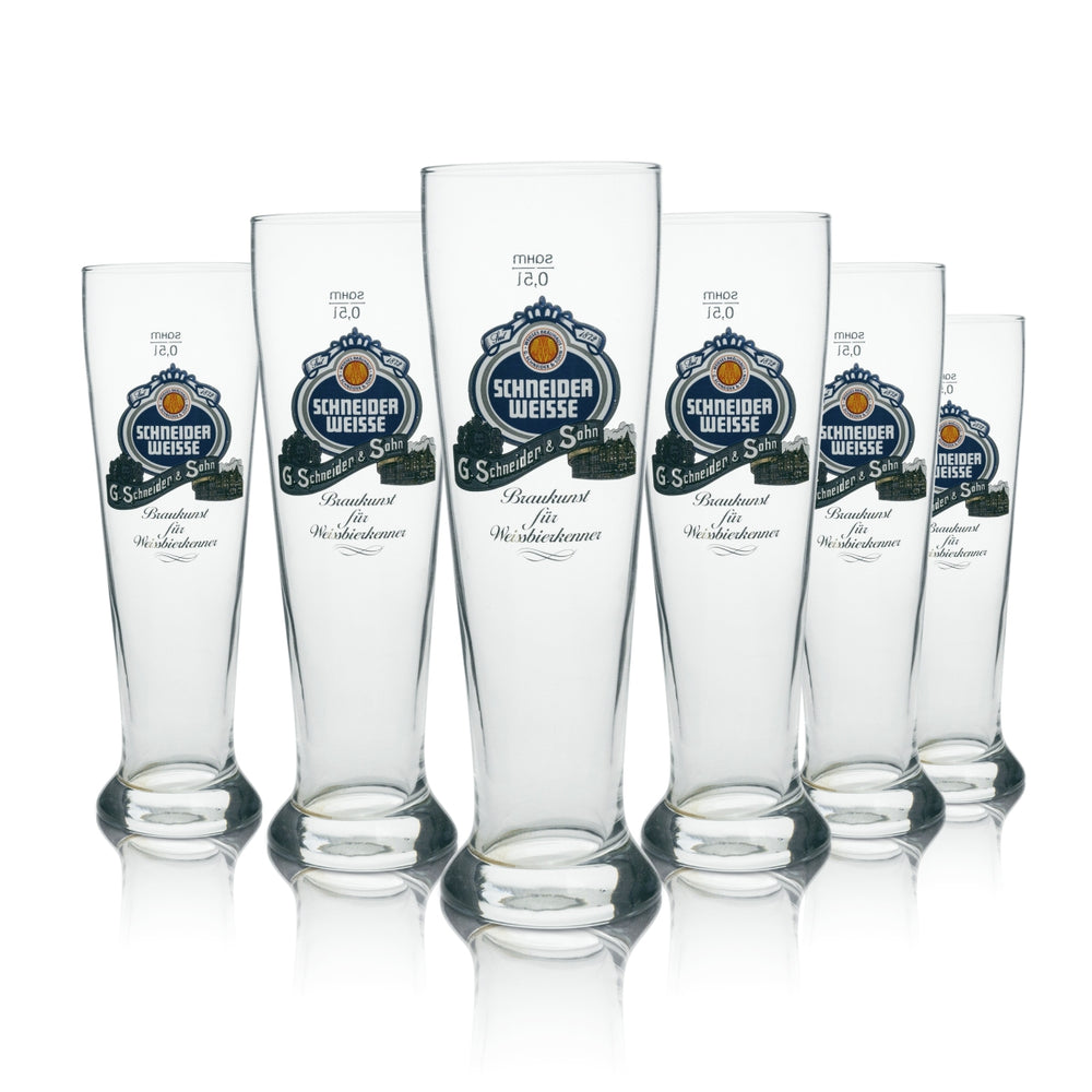 6 bicchieri Schneider Weisse Bier Braukunst per intenditori di birra bianca 0,5 l Sahm