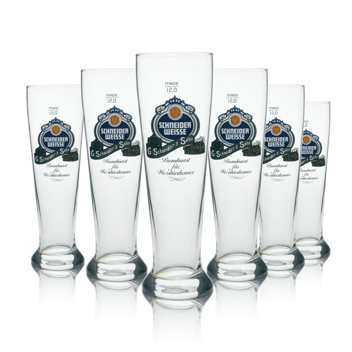 6 bicchieri Schneider Weisse Bier Braukunst per intenditori di birra bianca 0,5 l Sahm