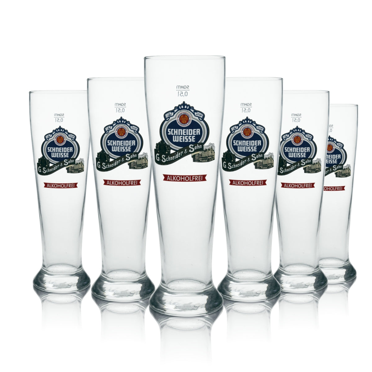 6x Schneider Weisse Bicchiere da birra bianca analcolica 0,5 l Sahm