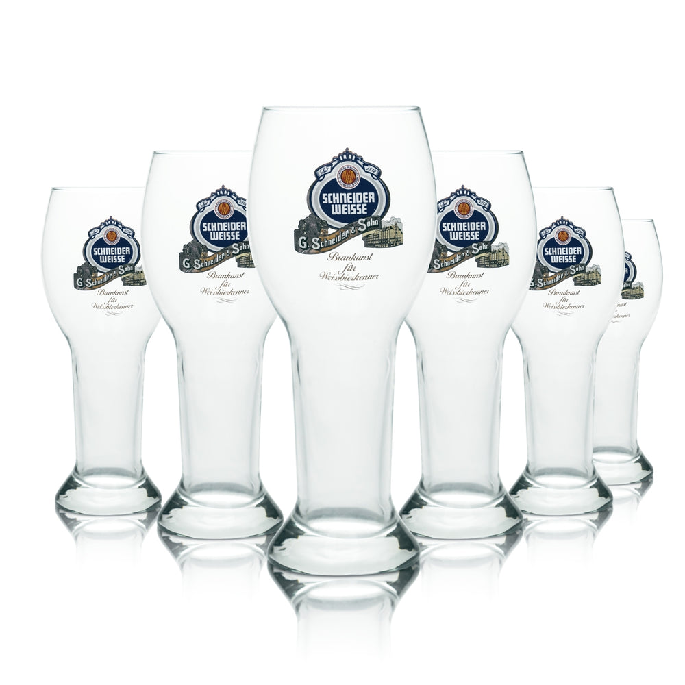 6x Schneider Weisse Bicchiere 0,5 l Birra bianca Lievito di frumento Bicchieri Birrificio Gastronomia