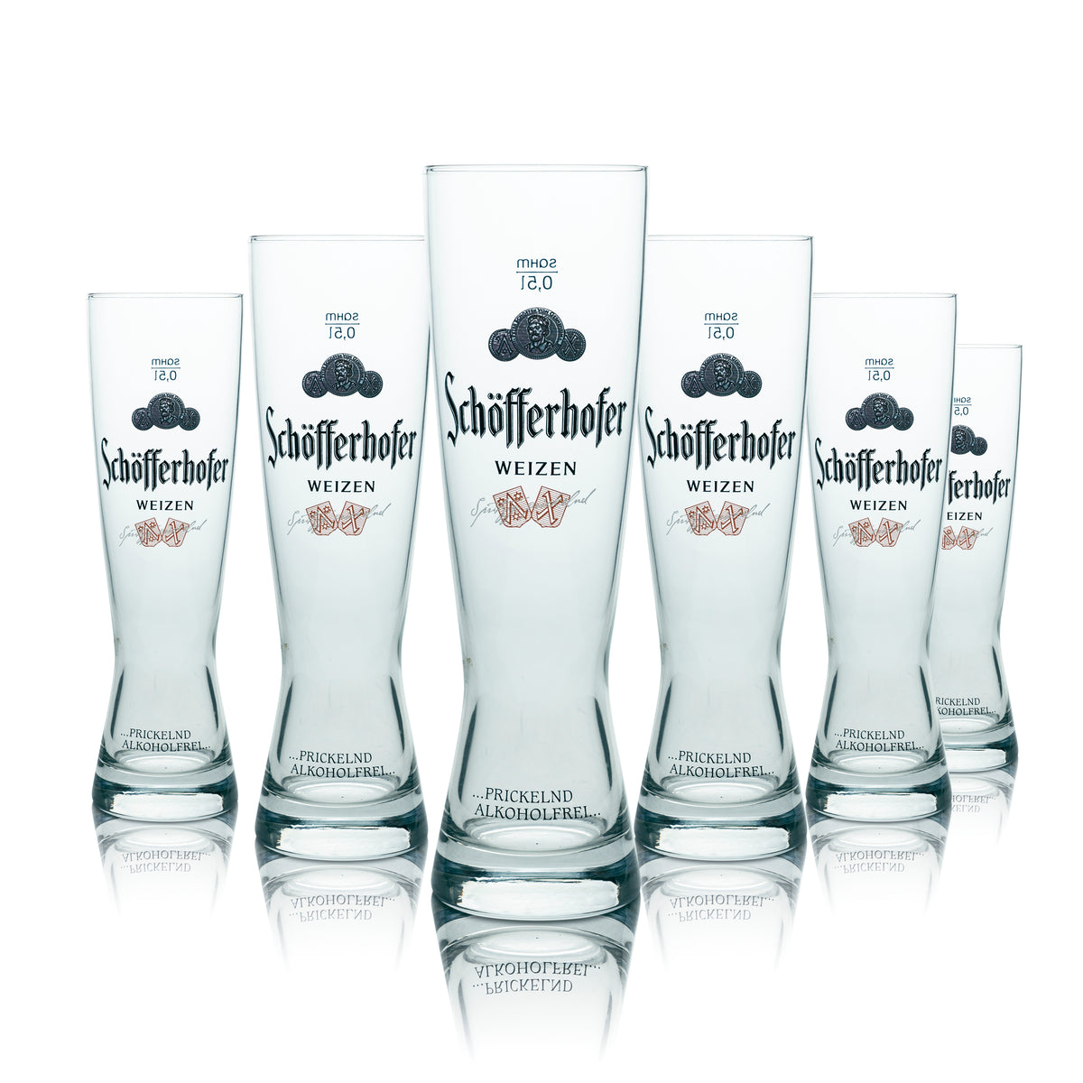 6 bicchieri da birra Schöfferhofer da 0,5 l Bicchiere da birra bianca "Spritzig Prickelnd" Sahm – Vista 5