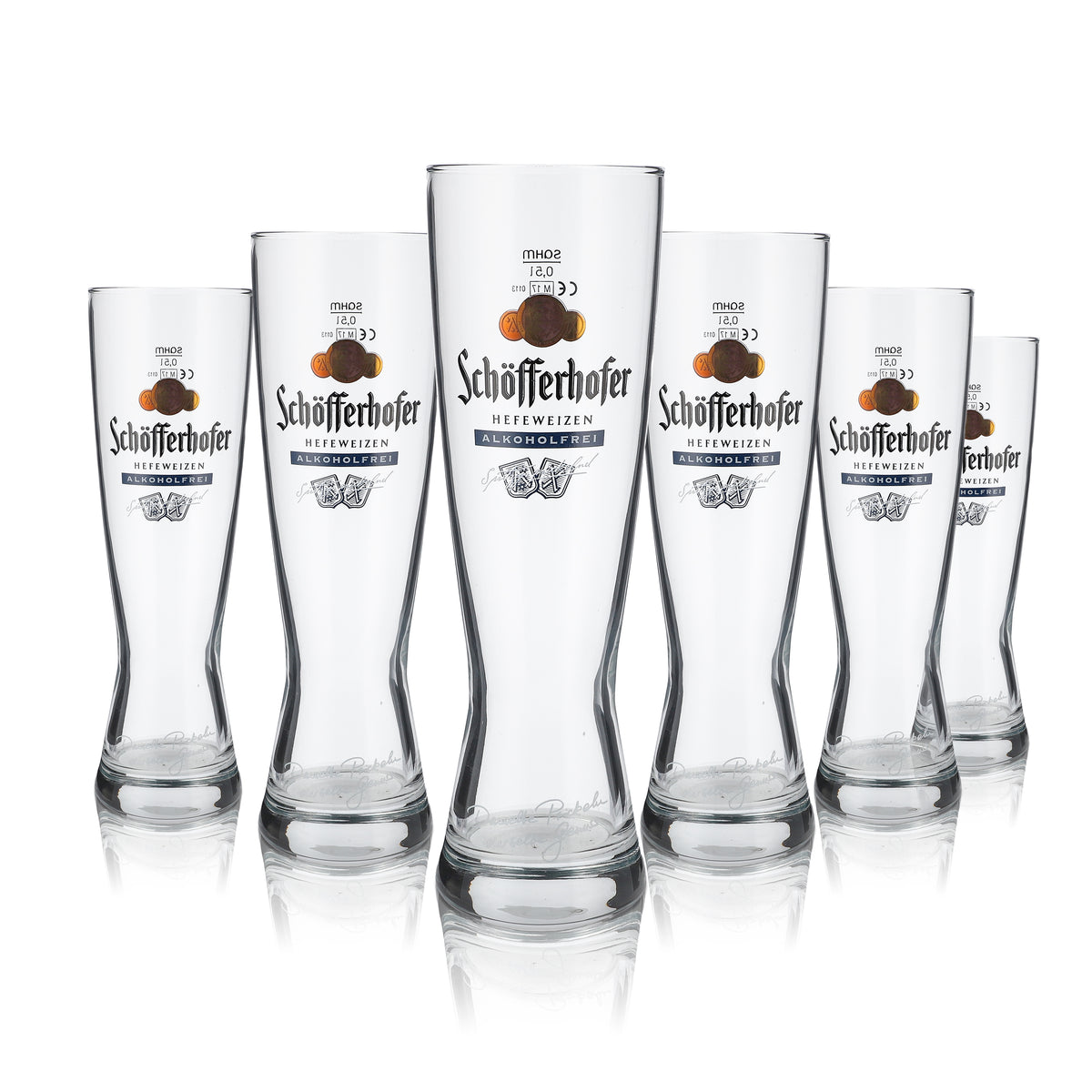 6 bicchieri Schöfferhofer da 0,5 l per birra bianca Hefeweizen analcolica Set birrificio – Vista 2