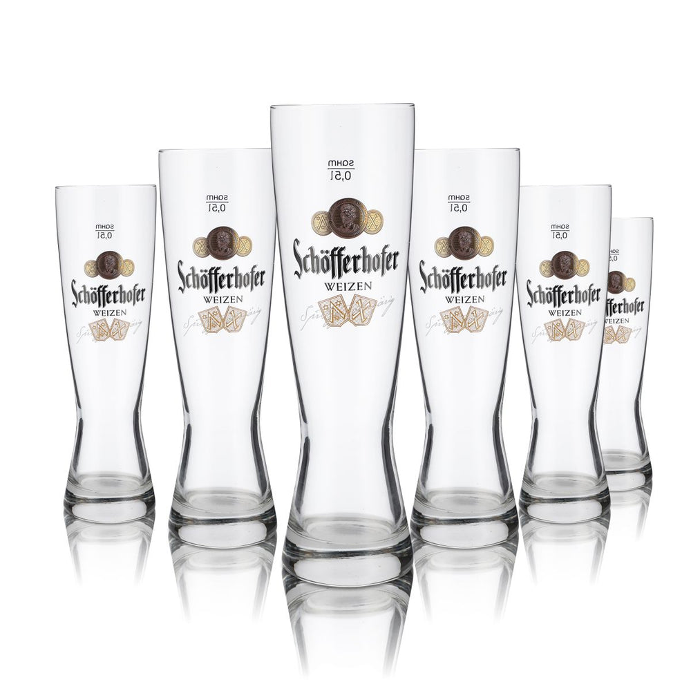 6 bicchieri Schöfferhofer da 0,5 l Set di bicchieri per birra bianca Hefeweizen Birrificio Baviera