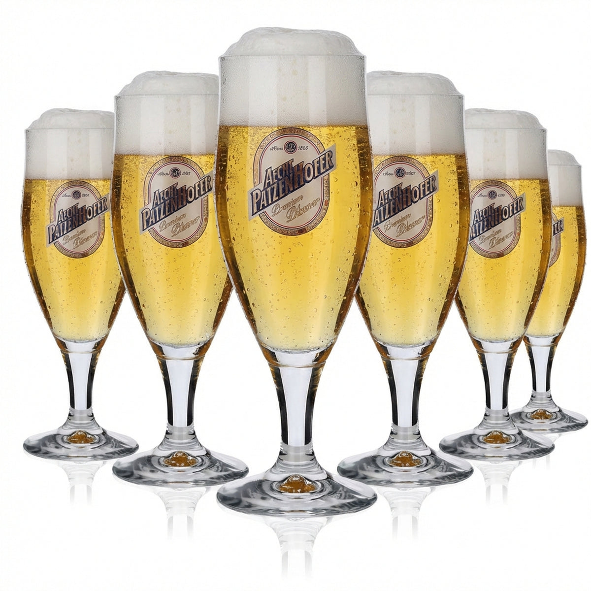 6 bicchieri Schultheiss da 0,3 l per birra chiara Bicchieri da birra Aecht Patzenhofer Pokal