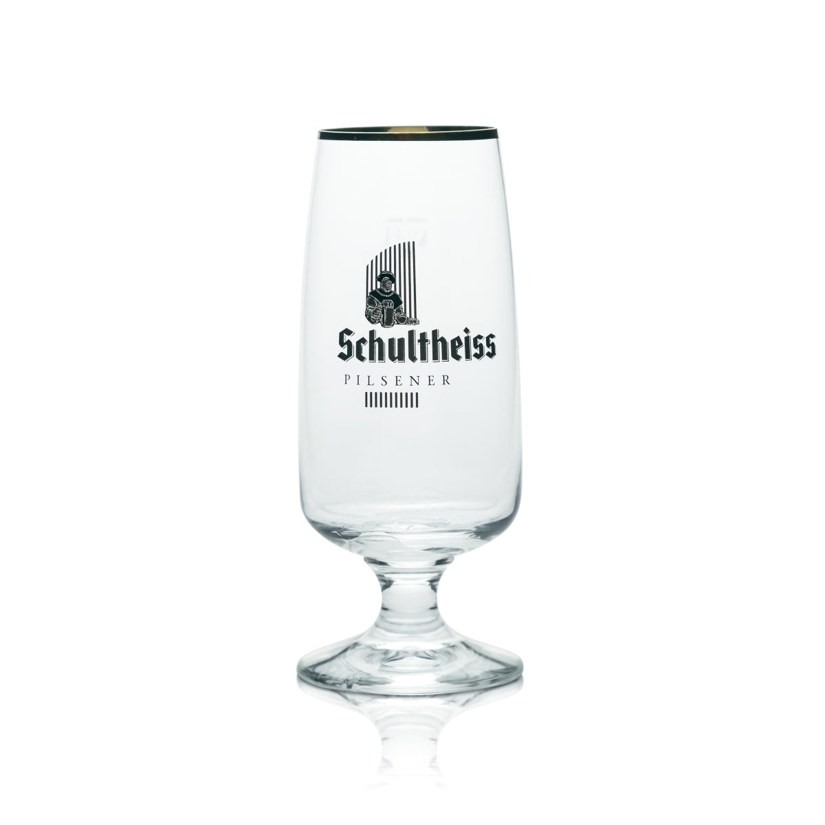 6 bicchieri Schultheiss da 0,4 l a forma di coppa Pils Tulip con bordo dorato Birrificio Kindl – Vista 2