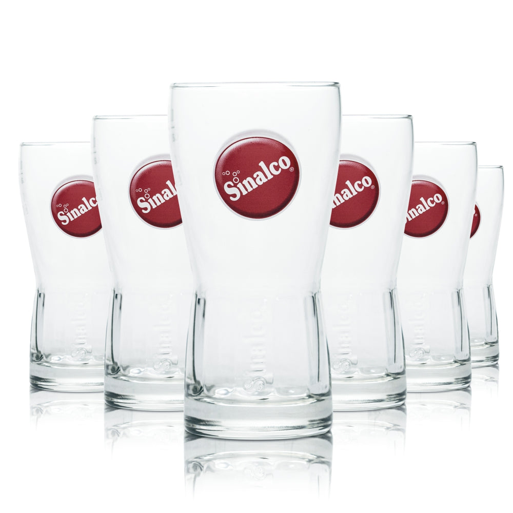 6 bicchieri Sinalco da 0,2 l con rilievo e contorno, bibite analcoliche, gastronomia, calibrati