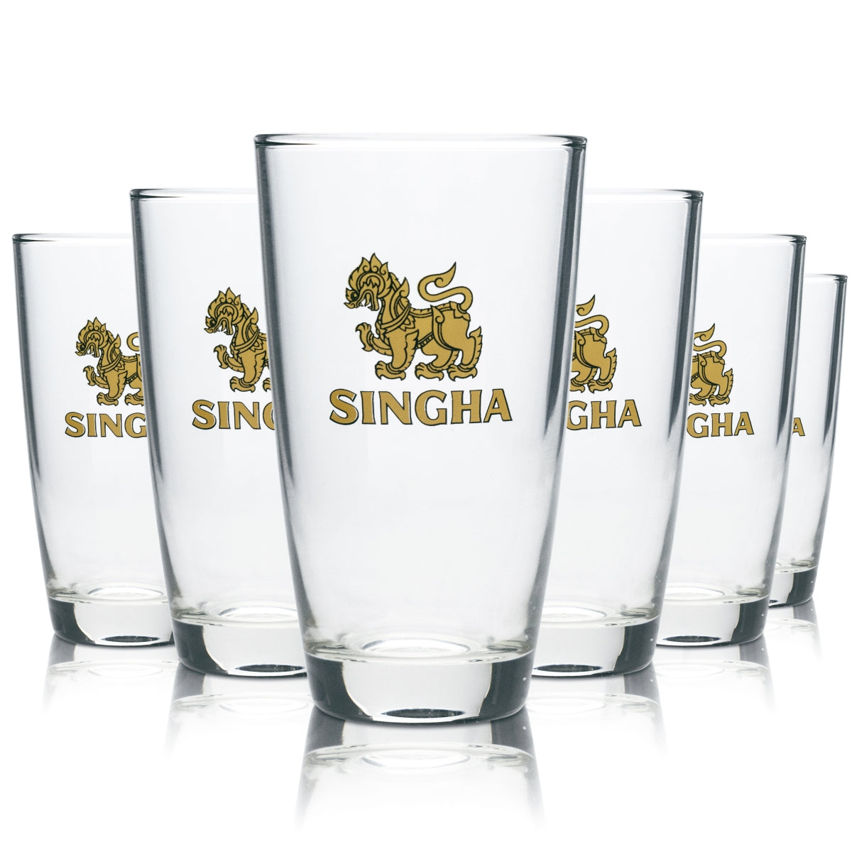 6 bicchieri da birra Singha da 0,25 l, bicchieri tumbler, bicchieri da birra, birra thailandese lager