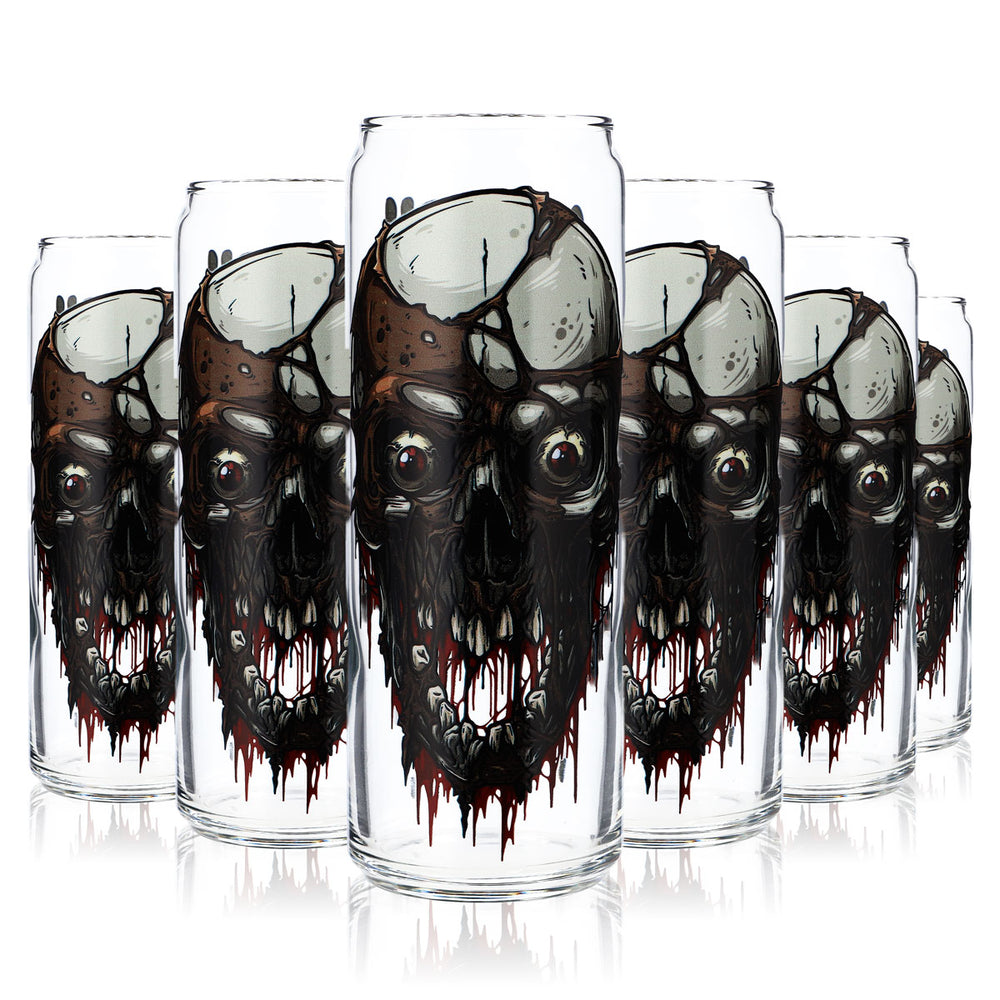 6x Sipply Bicchiere con Motivo Halloween Teschio XL come Stampa UV Can Glass 370ml