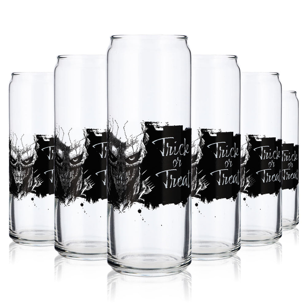 6x Bicchiere Sipply con motivo Halloween Trick or Treat come stampa UV Can Glass 370ml