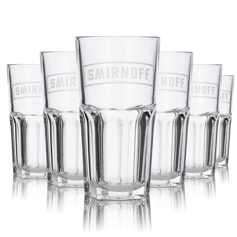 6 bicchieri Smirnoff da 0,3 l per cocktail long drink e aperitivi, set di bicchieri sagomati per la ristorazione