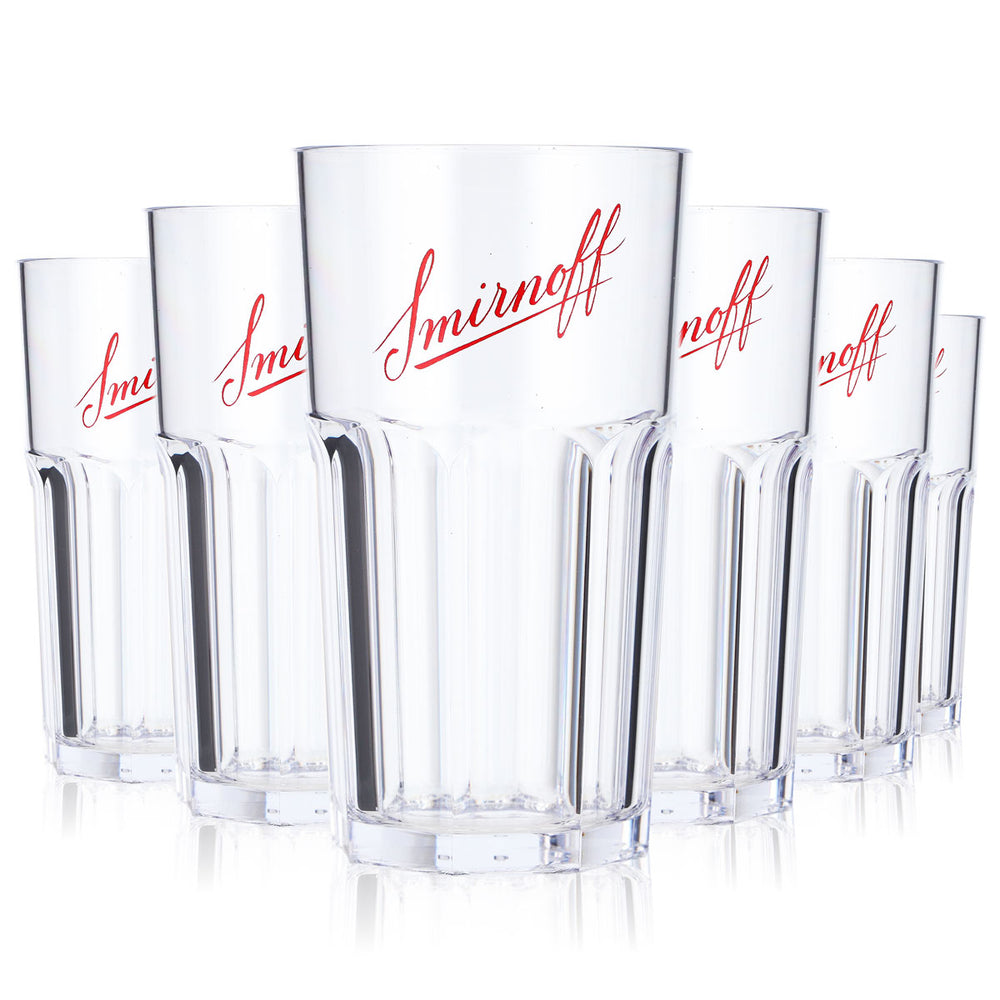 6 bicchieri Smirnoff Vodka Bicchieri riutilizzabili Bicchieri da festa Plastica acrilica 0,3 l Rilievo
