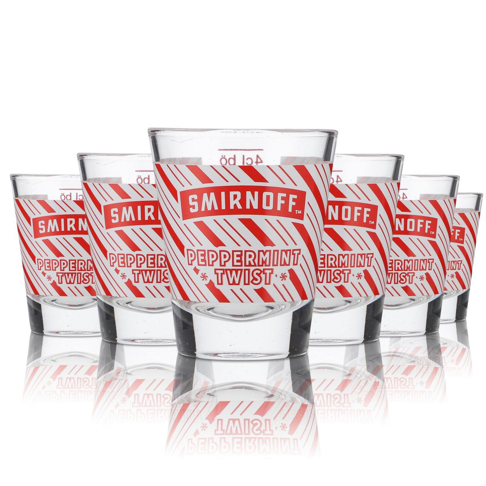 6x Smirnoff  Vodka Bicchierino da shot Stamper 2 cl 4 cl "Pepermint Twist"