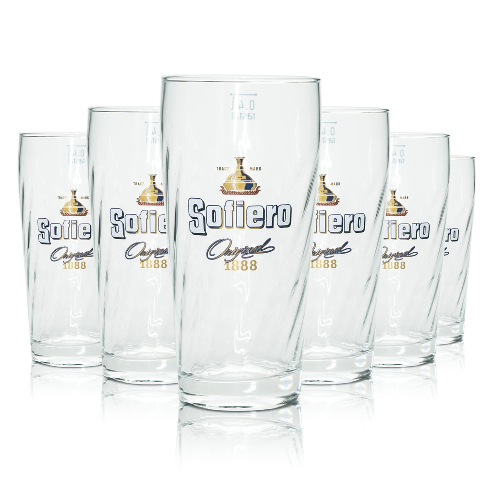 6 bicchieri da birra Sofiero 0,4 l Willi Becher 1888 Bicchieri da birra forte svedese con rilievo
