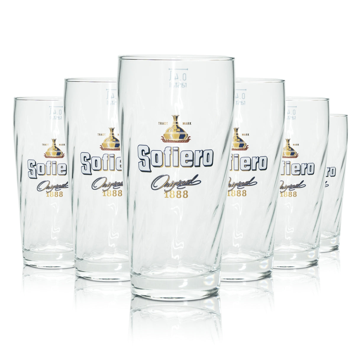 6 bicchieri da birra Sofiero 0,4 l Willi Becher 1888 Bicchieri da birra forte svedese con rilievo