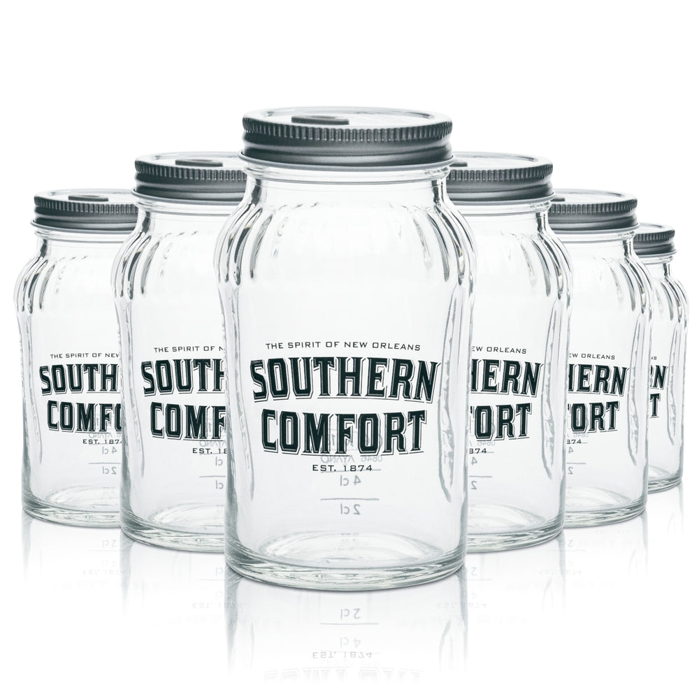 6 bicchieri Southern Comfort Mason Jar 0,33 l CON coperchio Bicchieri da cocktail long drink