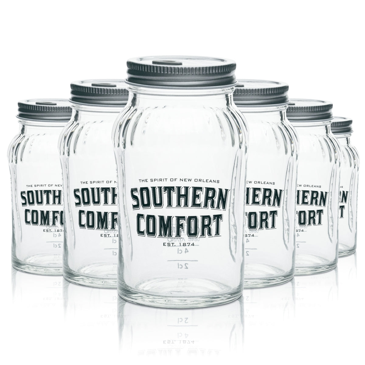 6 bicchieri Southern Comfort Mason Jar 0,33 l CON coperchio Bicchieri da cocktail long drink