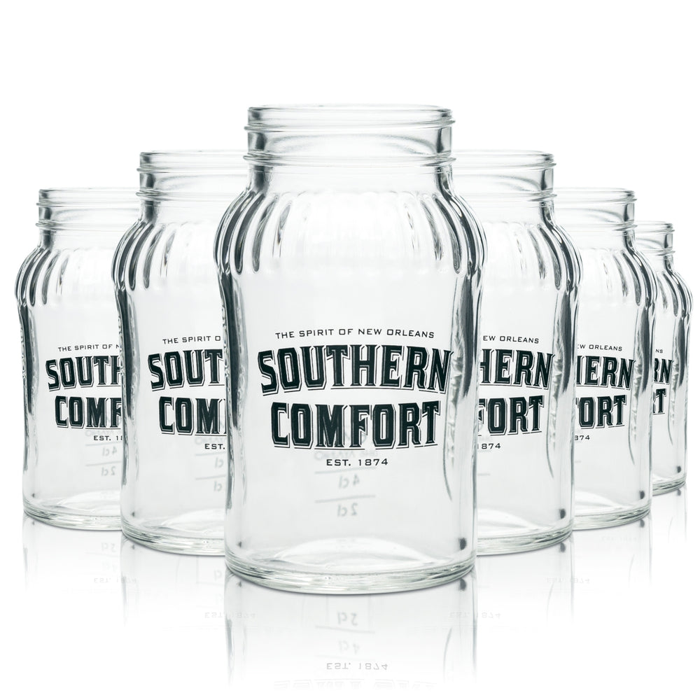6 bicchieri da whisky Southern Comfort Mason Jar 330 ml con tappo a vite Longdrink