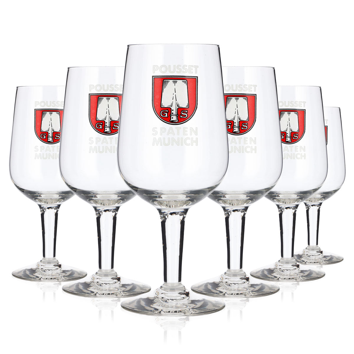 6 bicchieri da birra Spaten da 0,3 l, modello "Pokal" Pousset Spaten Monaco (set da 6)