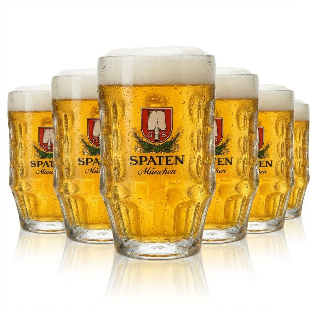6 bicchieri da birra Spaten 0,5 l in vetro Kontuglas Set di boccali da birra Humpen Seidel Birrificio