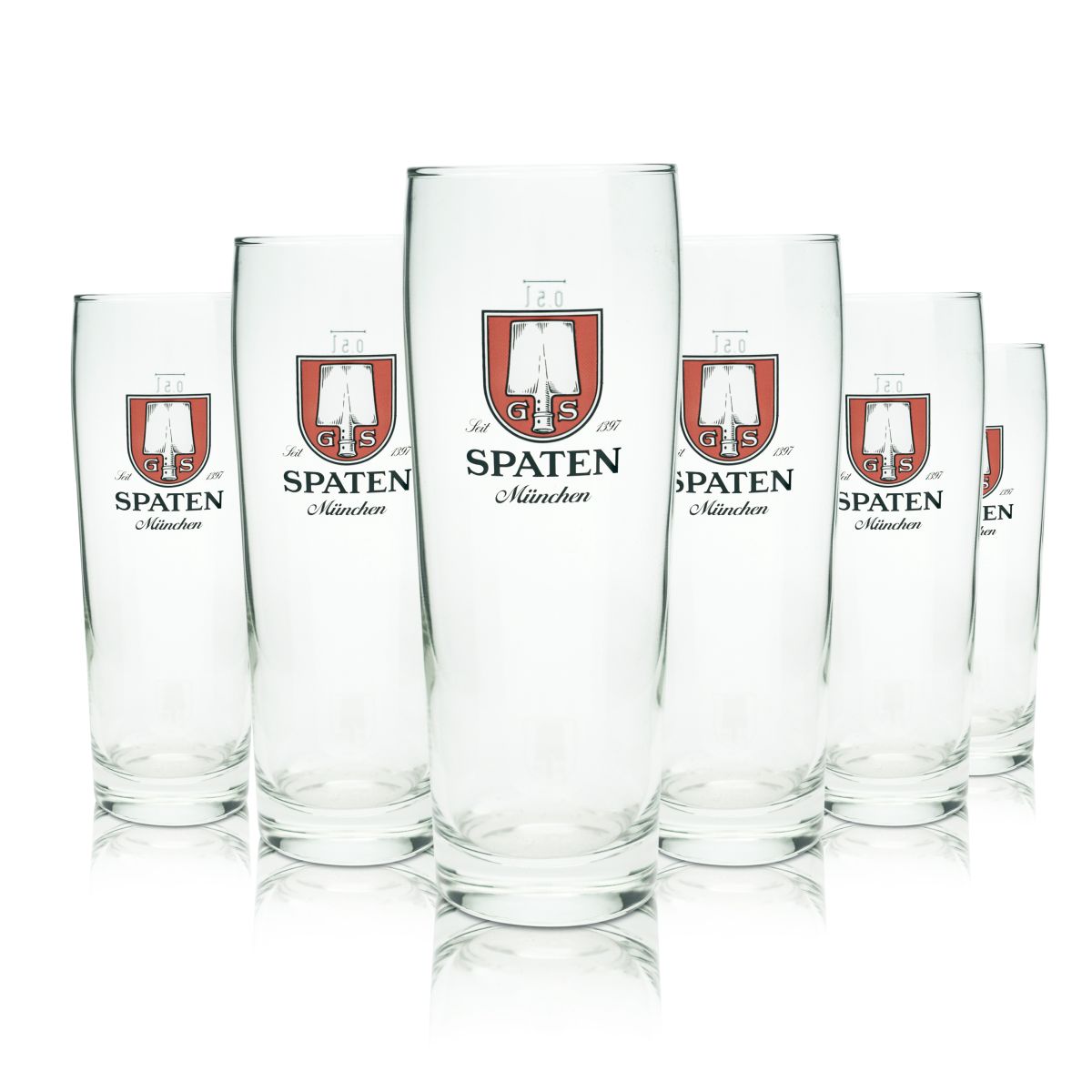 6 bicchieri da birra Spaten 0,5 l Löwenbecher chiari Set Birrificio Monaco Baviera