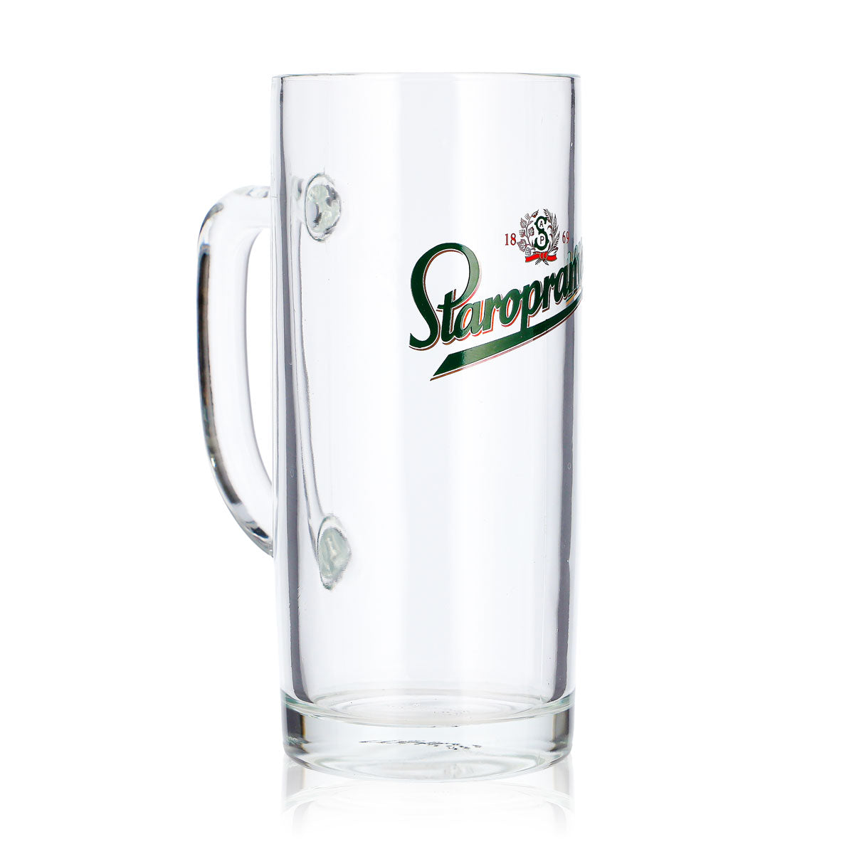 6 bicchieri da birra Staropramen da 0,4 l con logo verde Sahm (set da 6) – Vista 3