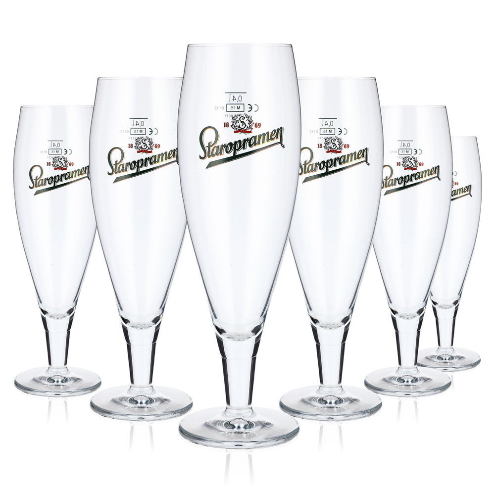6 bicchieri da birra Staropramen da 0,4 l, modello a tulipano Ritzenhoff (set da 6)