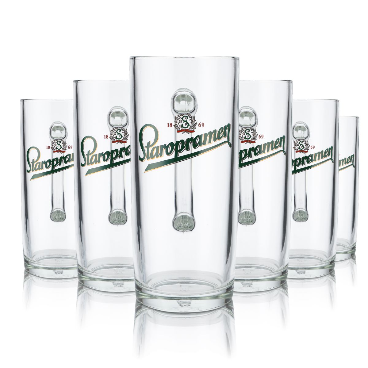 6 bicchieri Staropramen da 0,5 l Set di boccali da birra Seidel Birrificio ceco